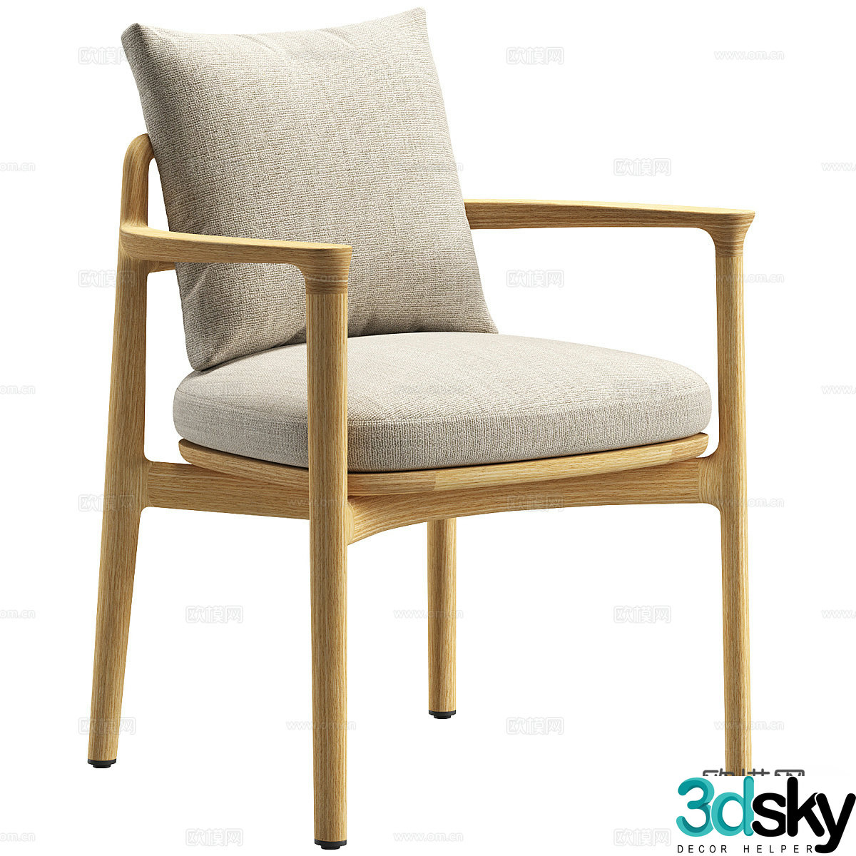 New Chinese style outdoor leisure chair 3d model