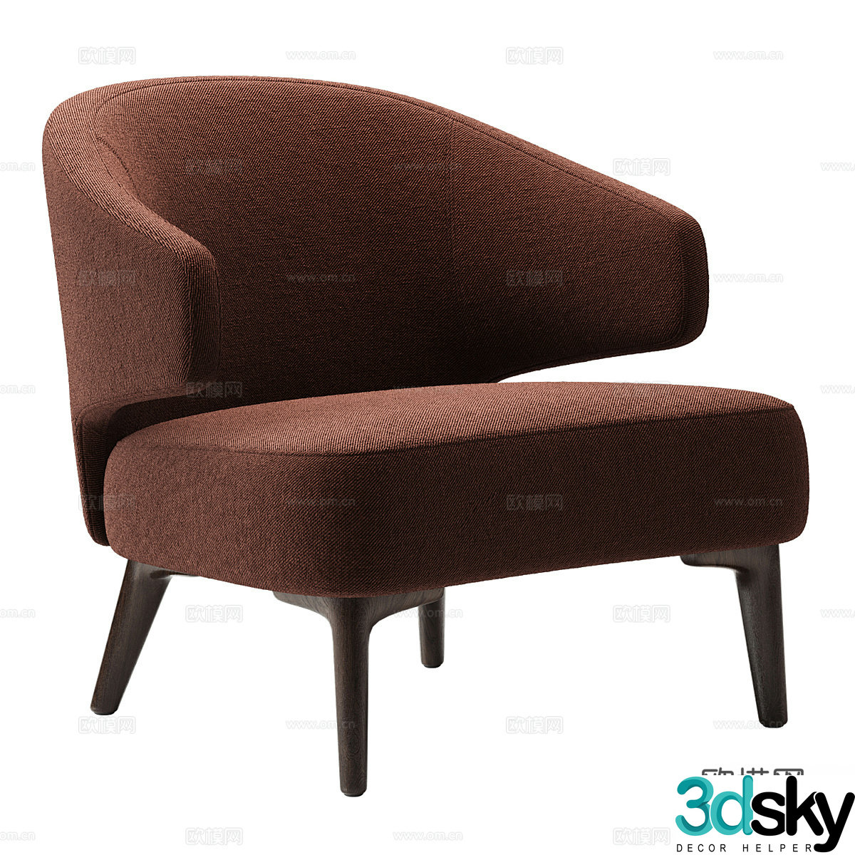 Modern Italian casual chair 3D model
