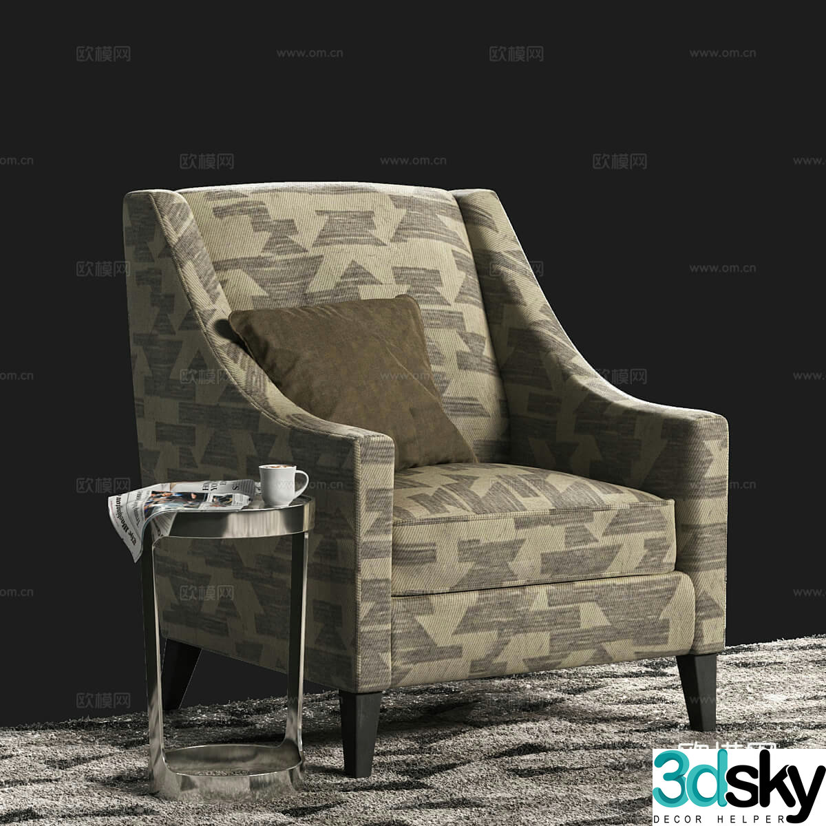 Single sofa side 3D model