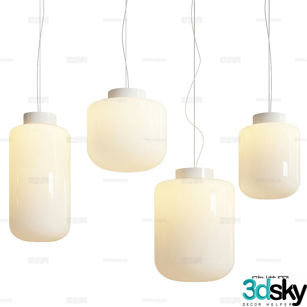 New Chinese style decorative chandelier 3D model