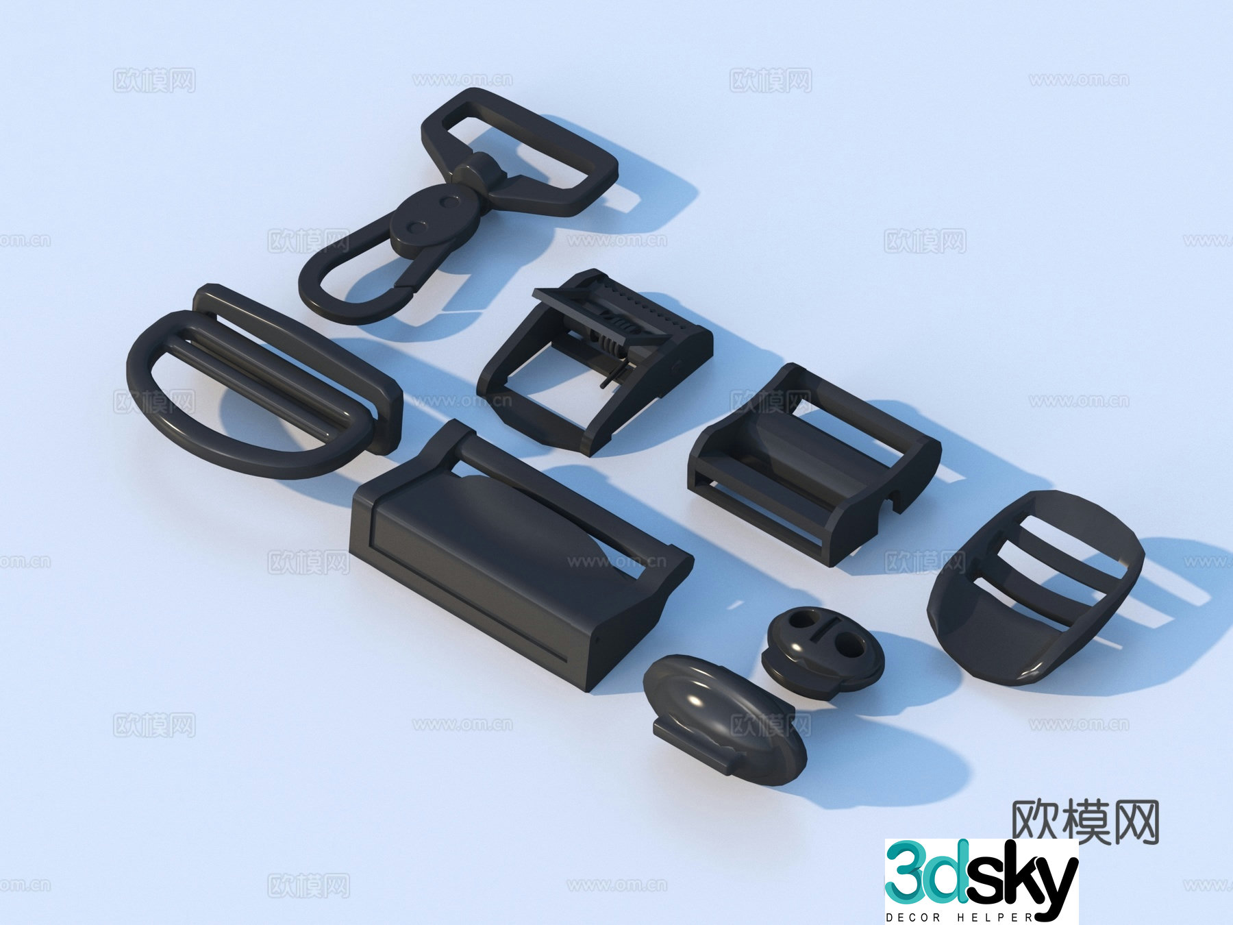 Hook buckle lock safety buckle metal buckle hardware parts mountaineering hook 3D model