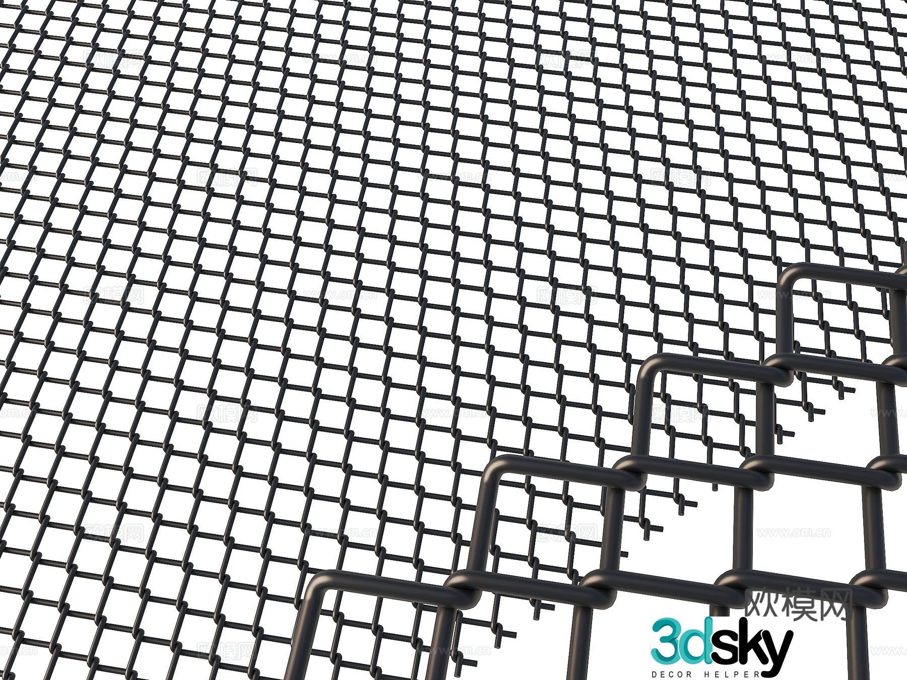 Modern barbed wire industrial wind barbed wire barbed wire guardrail barbed wire fence barbed wire railing 3D model