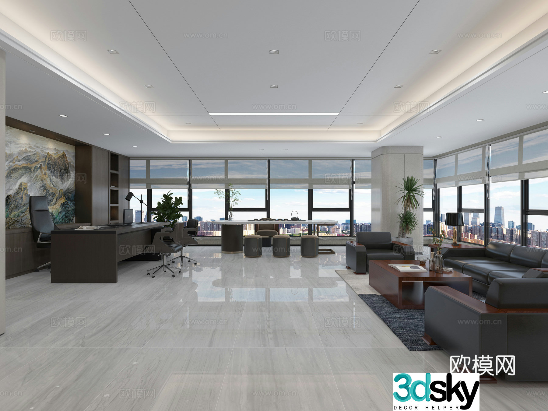 Modern office Chairman’s office General manager’s office 3d model