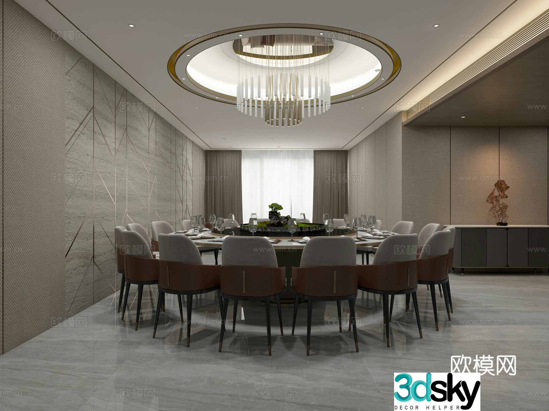 Modern hotel reception room 3D model