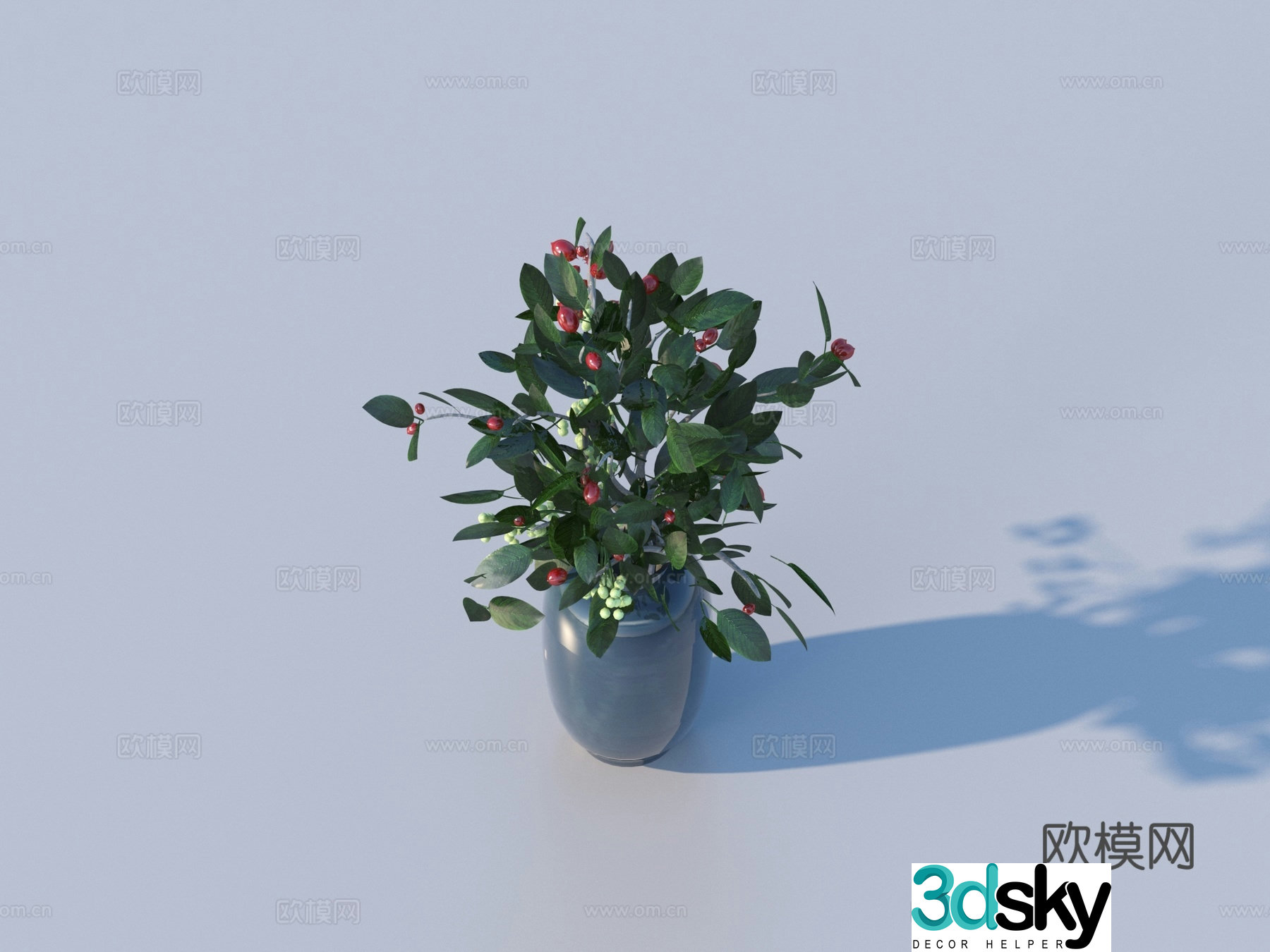 Flower pot pot green plants plant 3d model