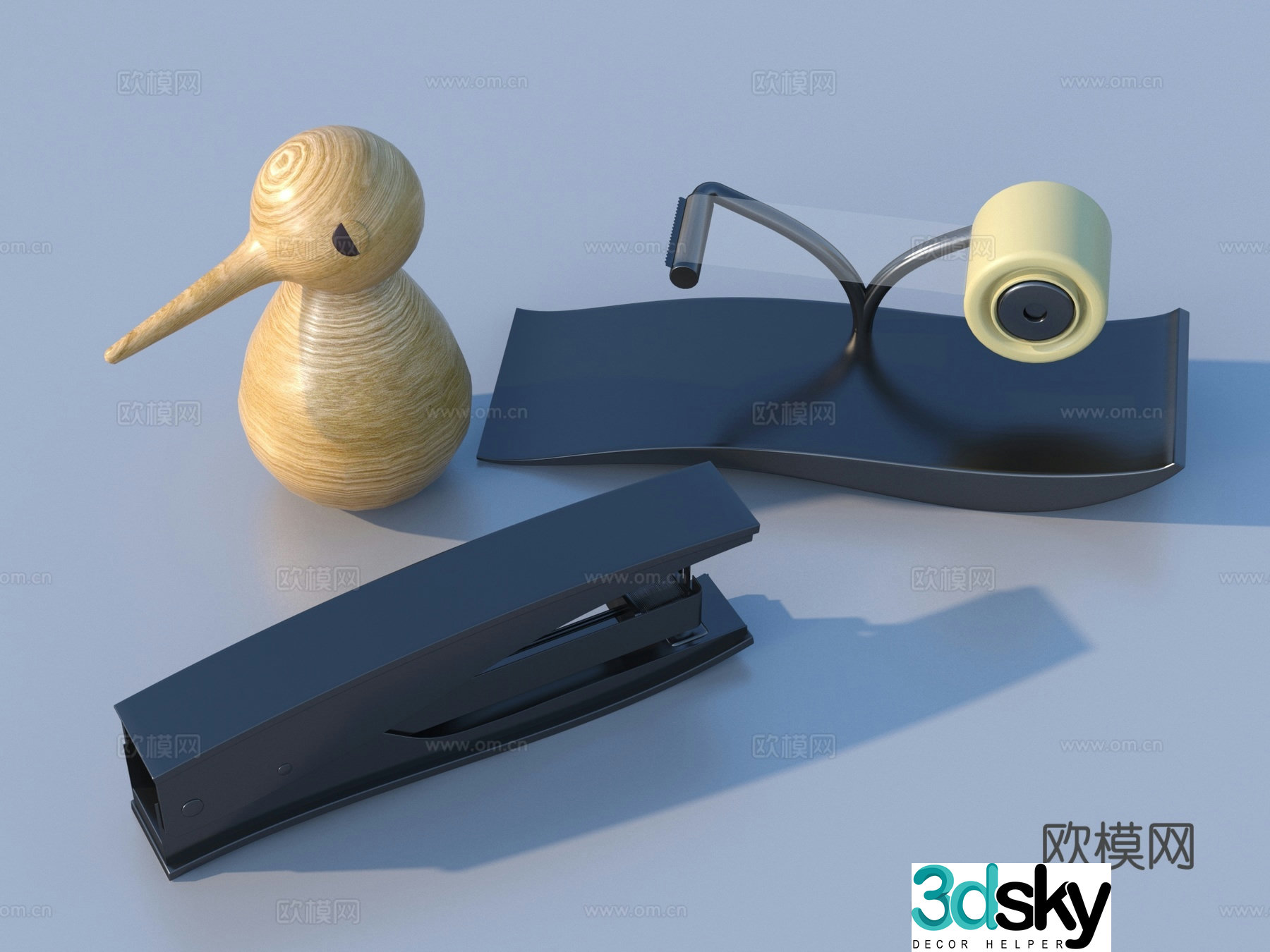 Stapler tape stationery sketch 3d model