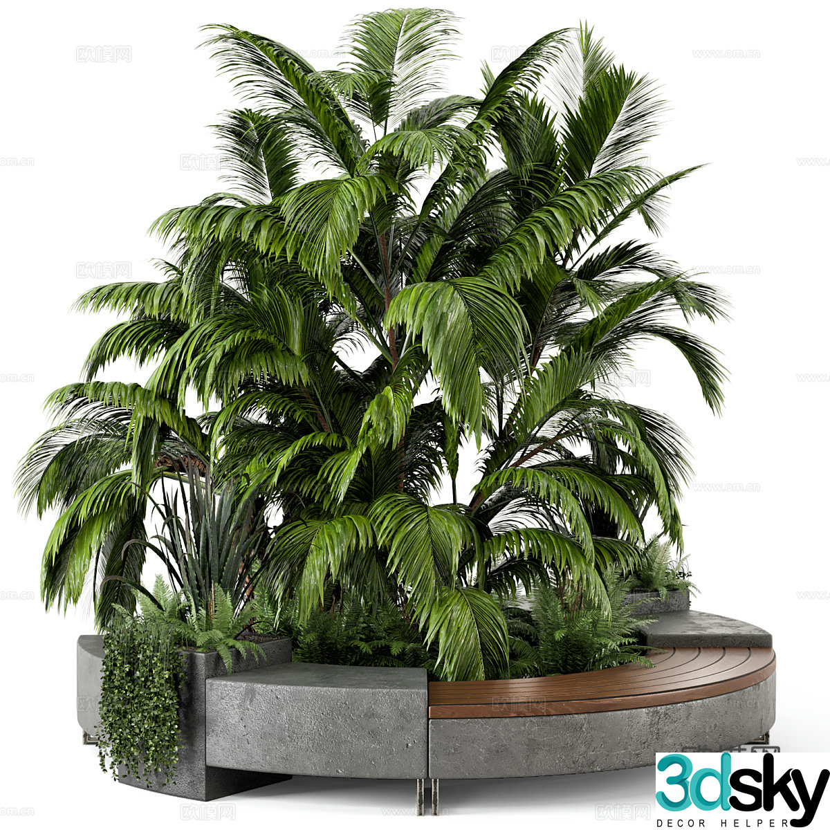 Flower bed seat 3d model