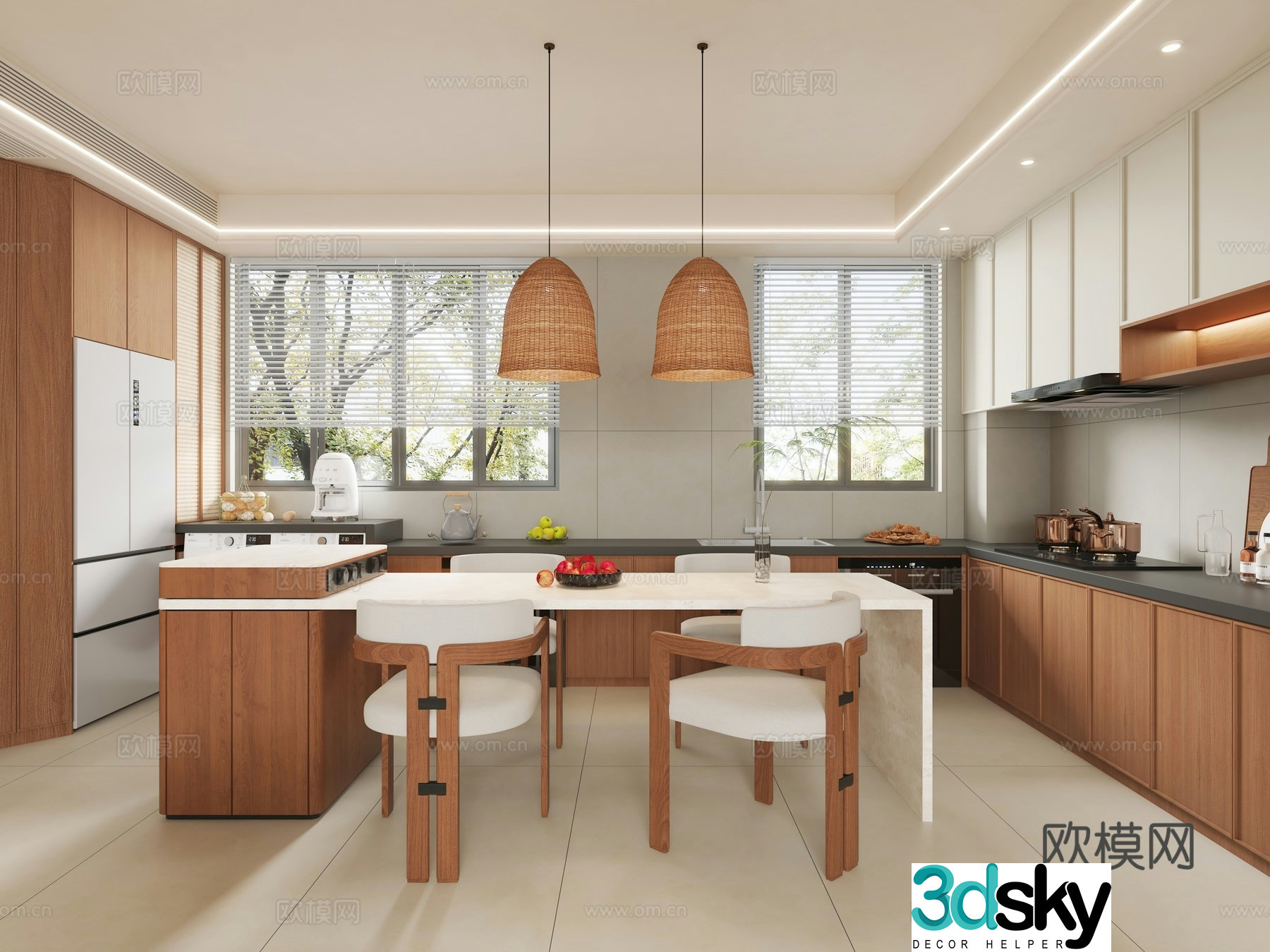 Middle style kitchen 3d model