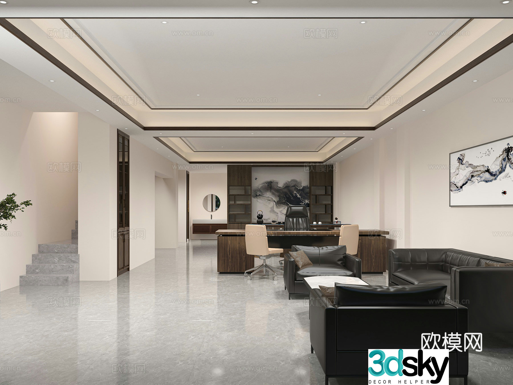 Chinese office 3d model