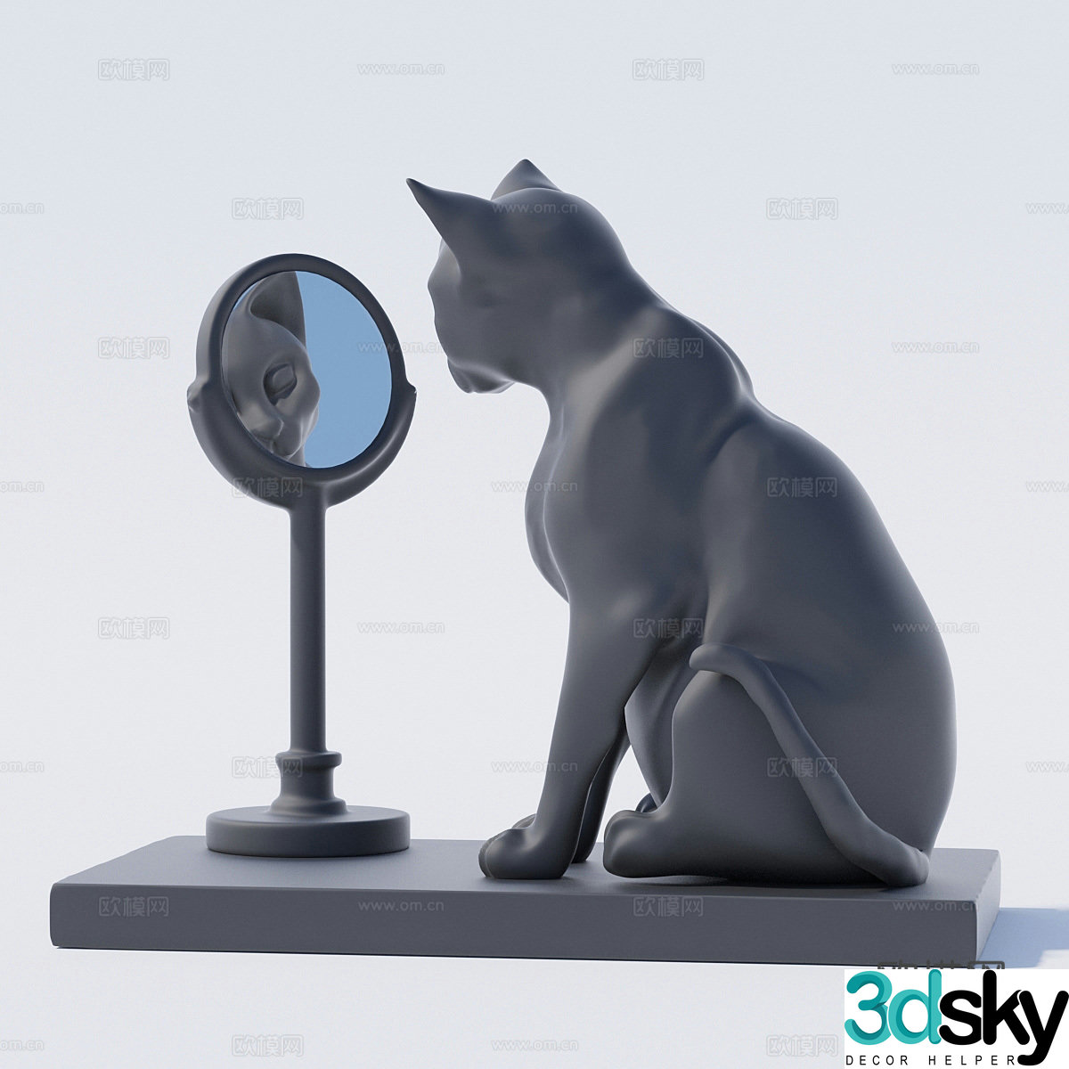 Cat and mirror 3d model