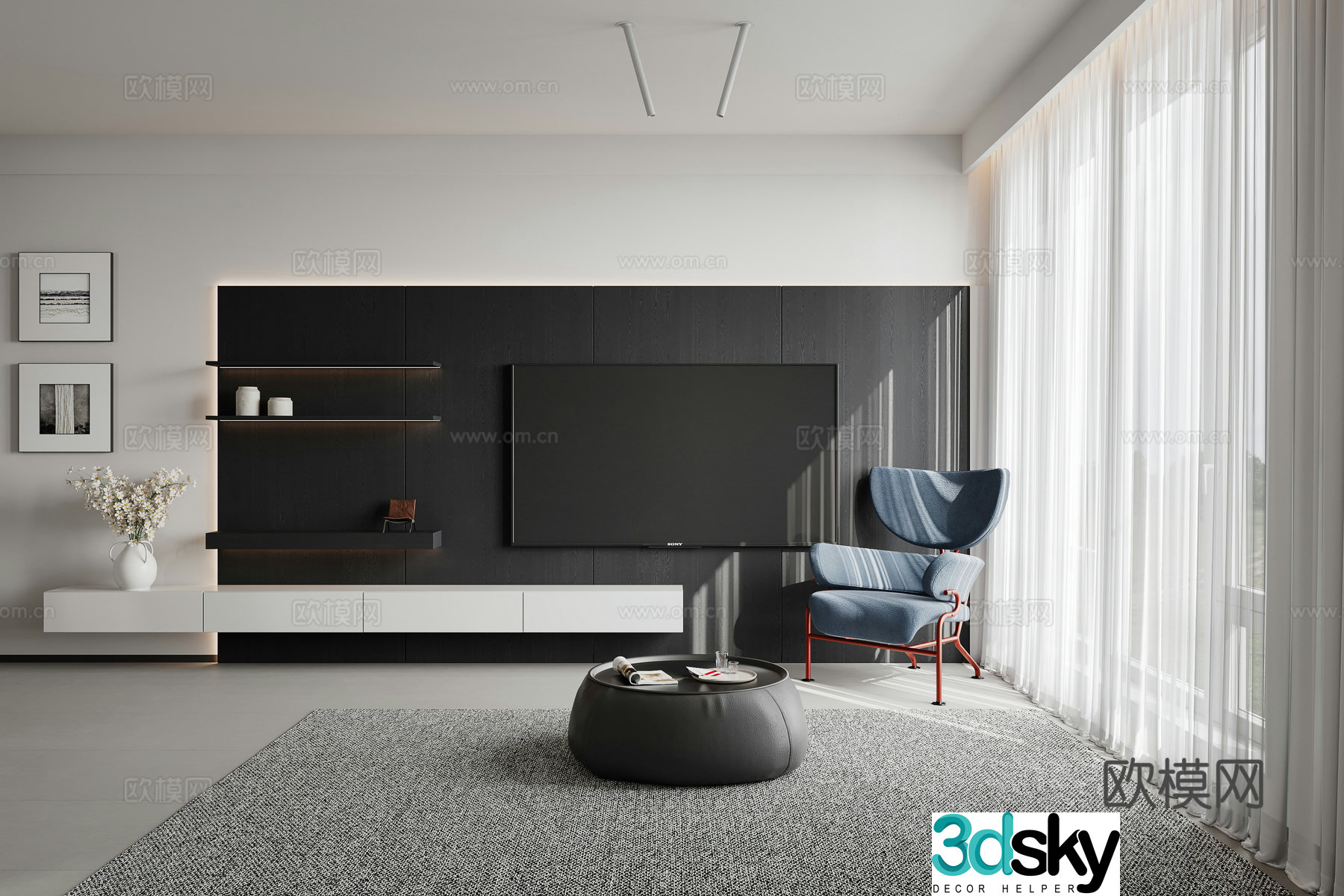 Modern living room 3d model