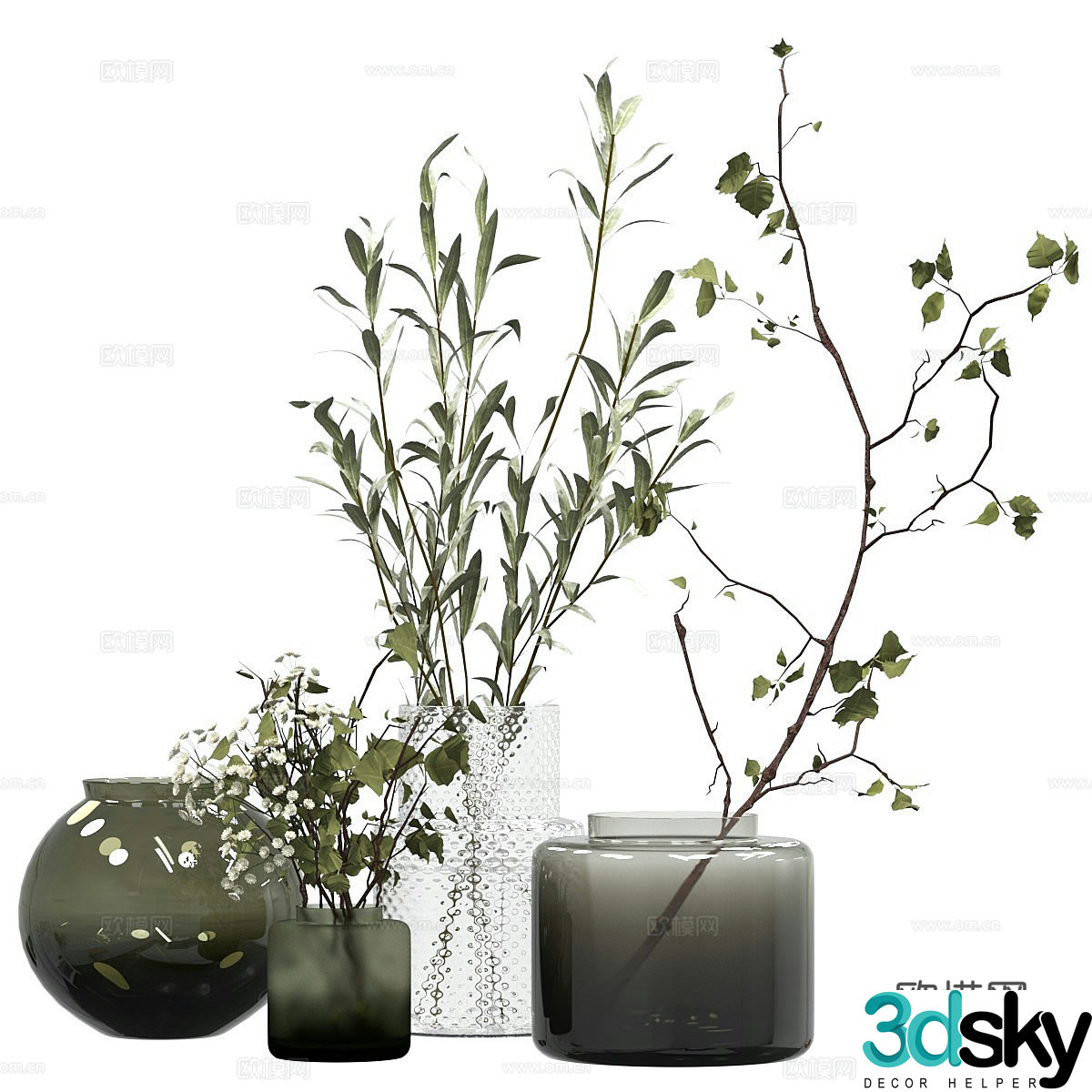 Vase flower art 3d model