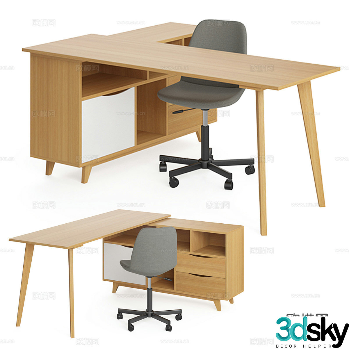 Office desk chair 3d model