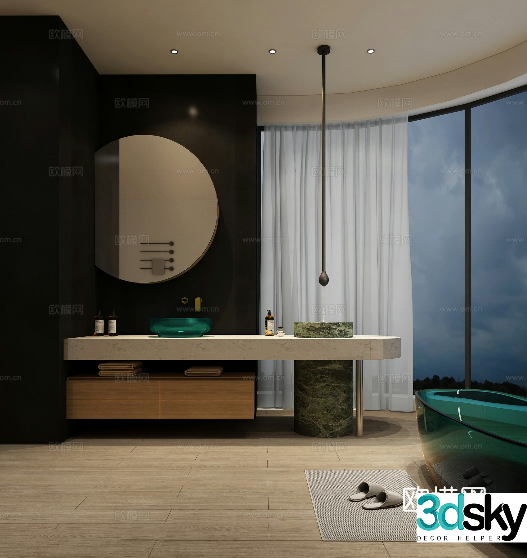 Modern bathroom Bathtub Bathroom Bathtub Bathroom Cabinet 3D Model