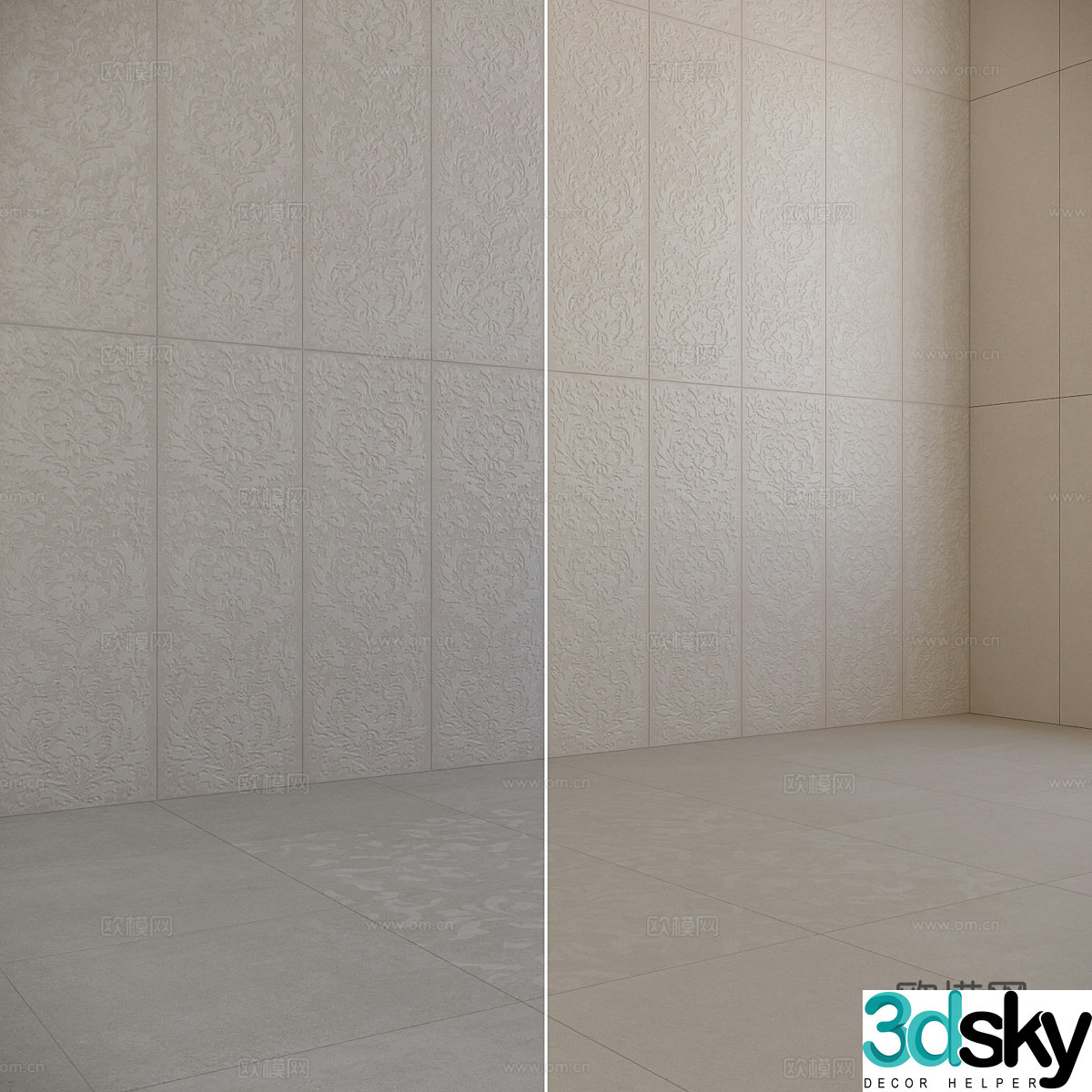 3D model of floor tiles