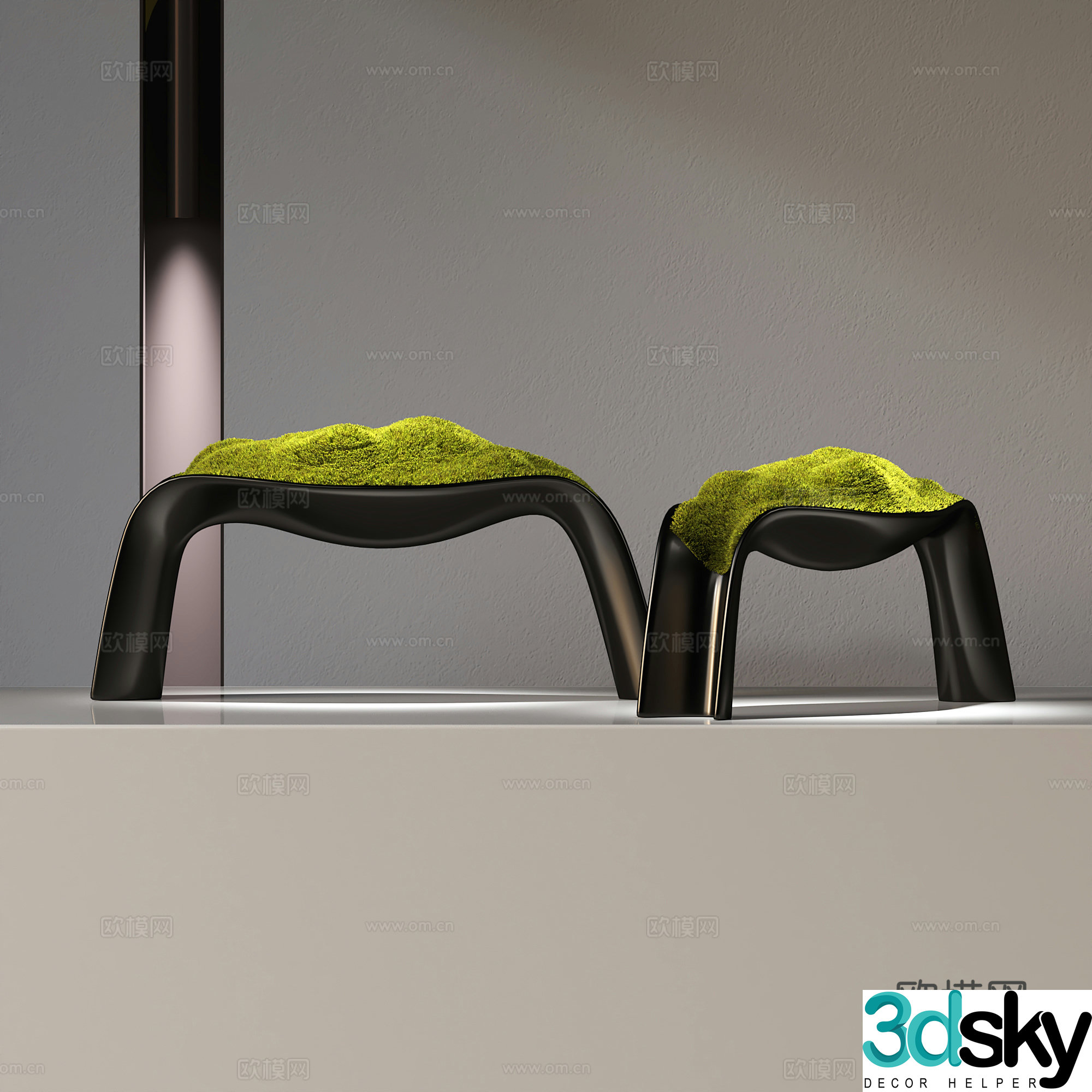 Modern moss landscape ornaments 3d model