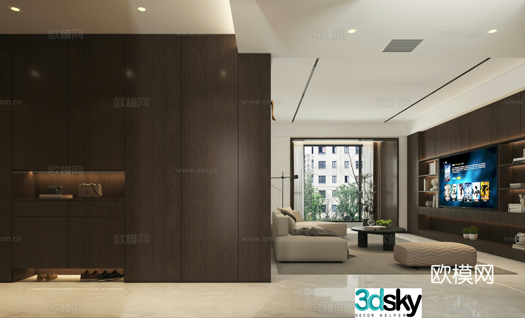 Modern shoe cabinet TV cabinet 3d model