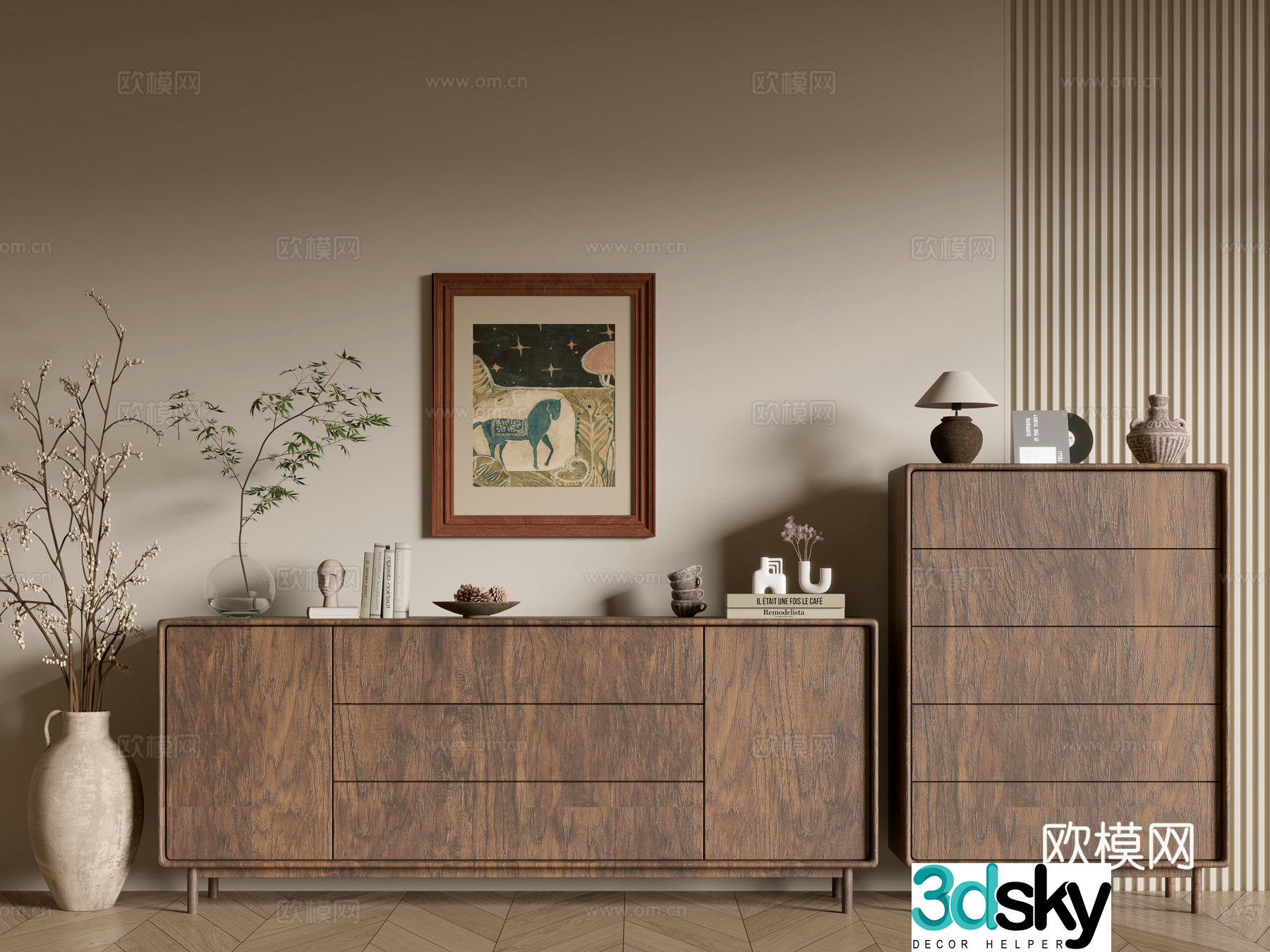 Wasabi Middle Style Porch Cabinet Minimalist Wind Cabinet Overall Cabinet Side Cabinet Balcony Cabinet Storage 3D Model