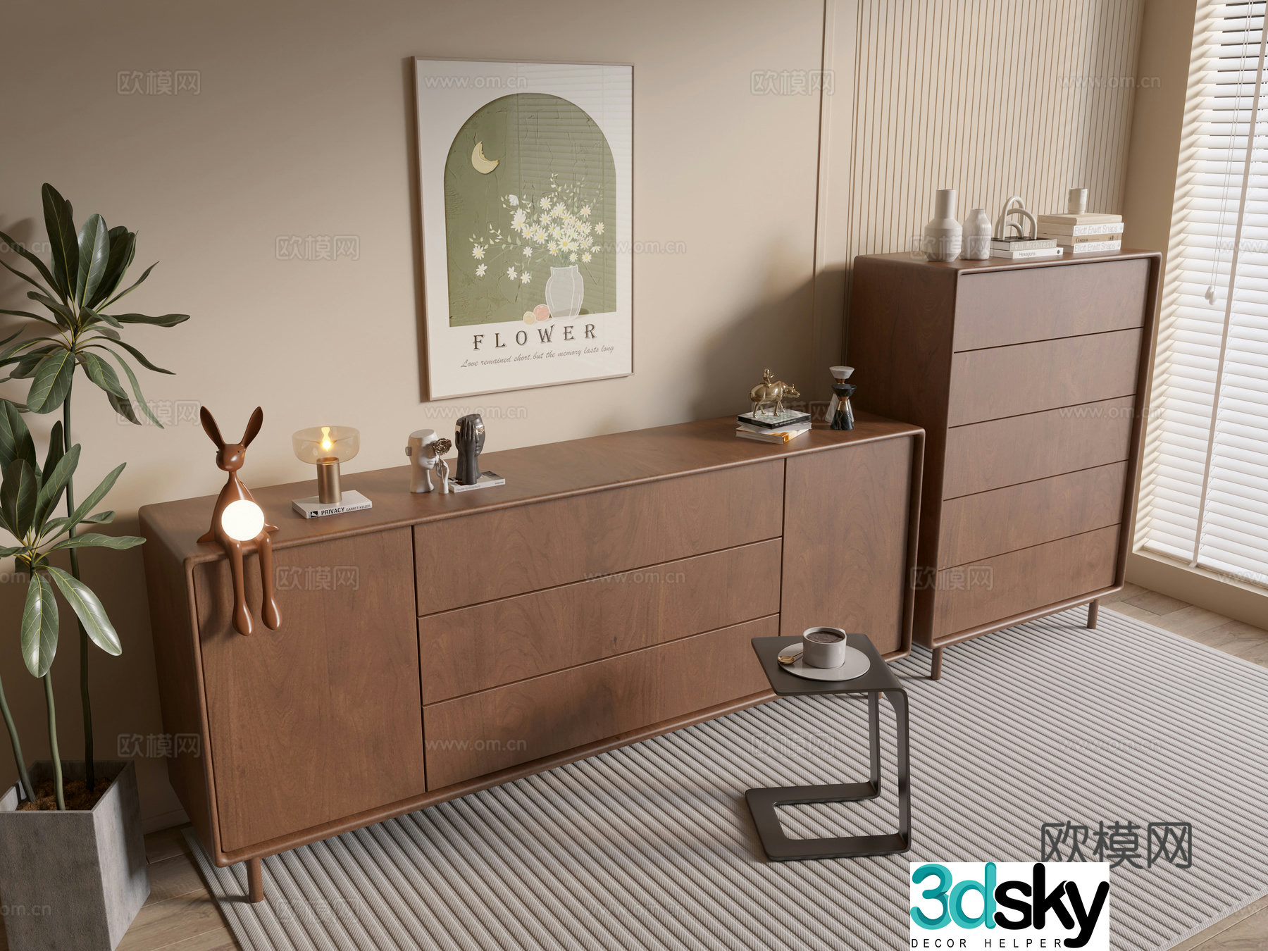 Modern wood grain cabinet minimalist wind cabinet whole cabinet sideboard cabinet balcony cabinet storage cabinet 3d model
