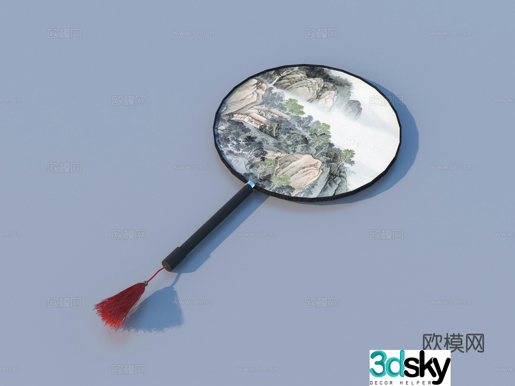 Fan Paper Fan Round Fan Chinese Fan 3D Model