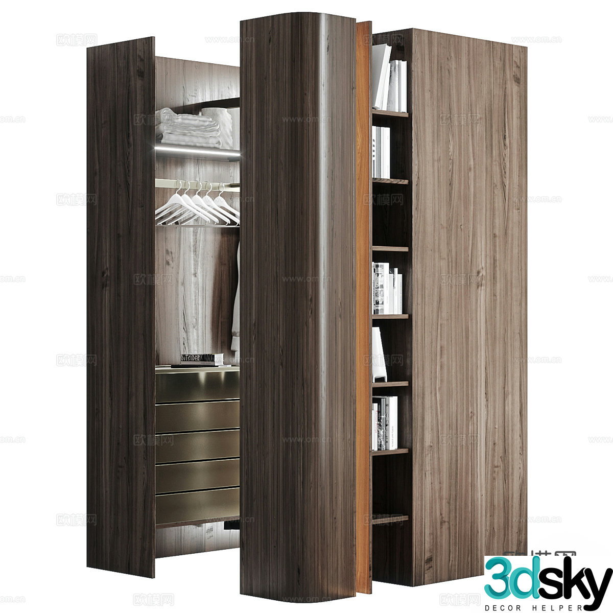 New Chinese style cloakroom wardrobe 3D model
