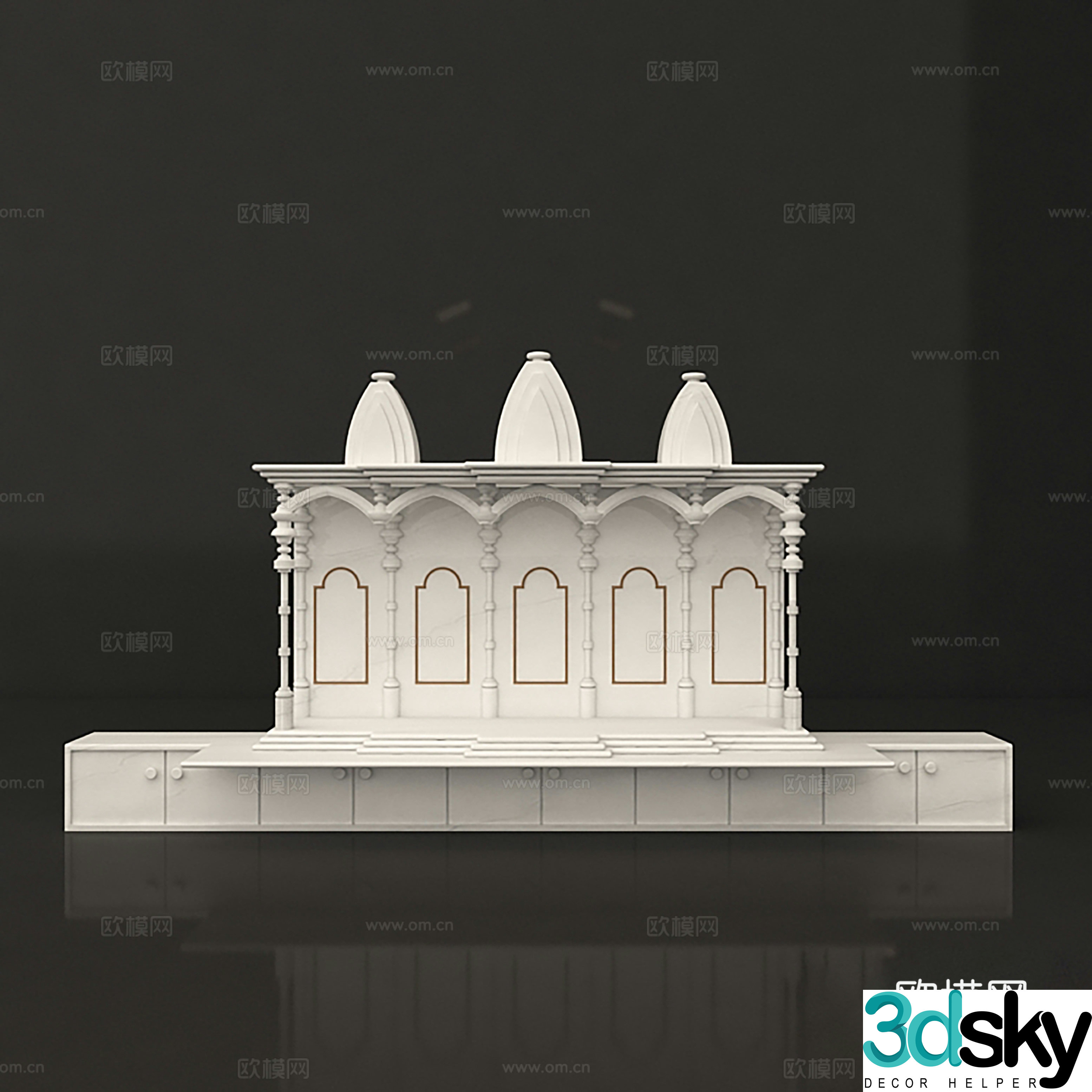 European house sculpture sculpture statue combination 3d model