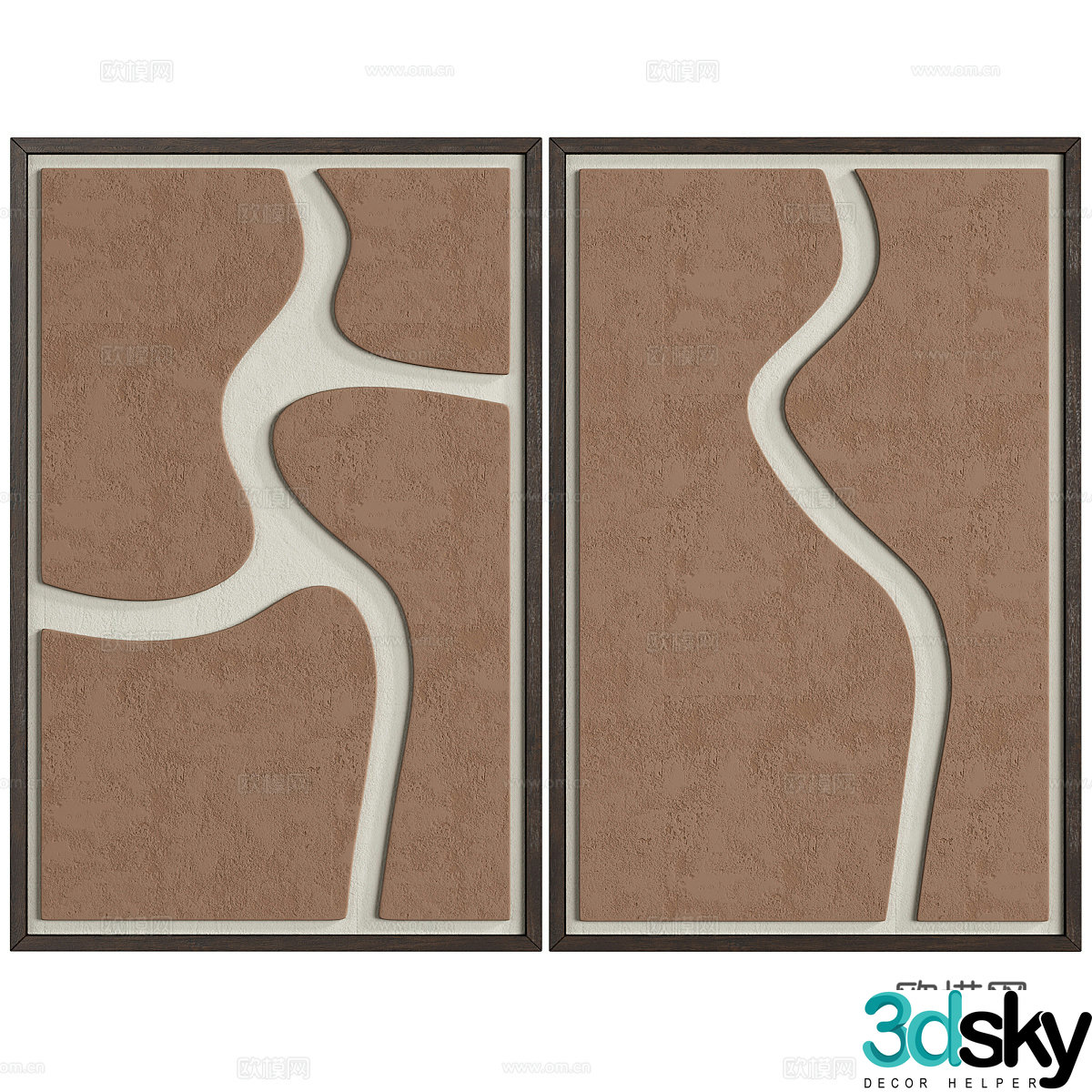 New Chinese style hanging picture frame 3D model