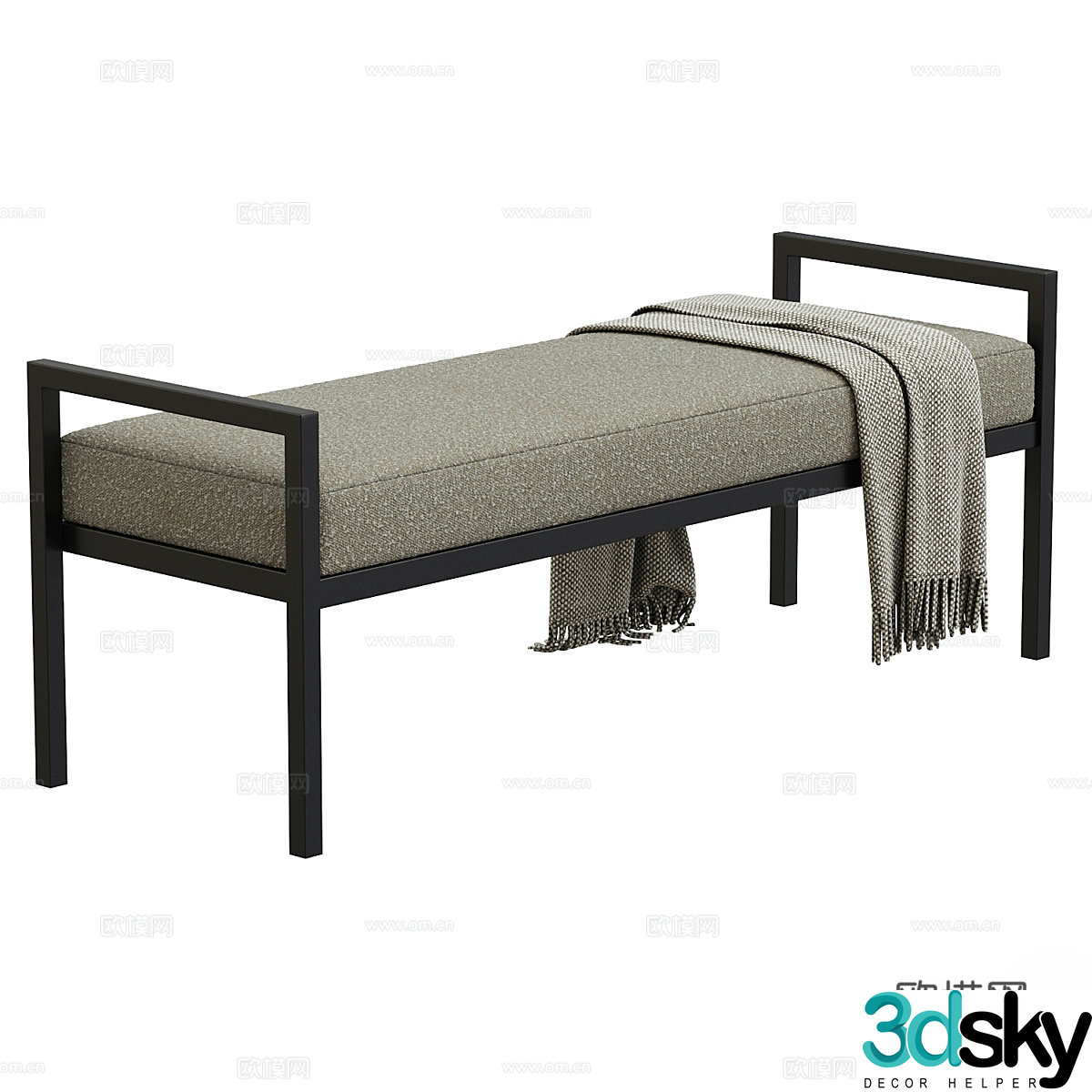 New Chinese style bed stool 3D model