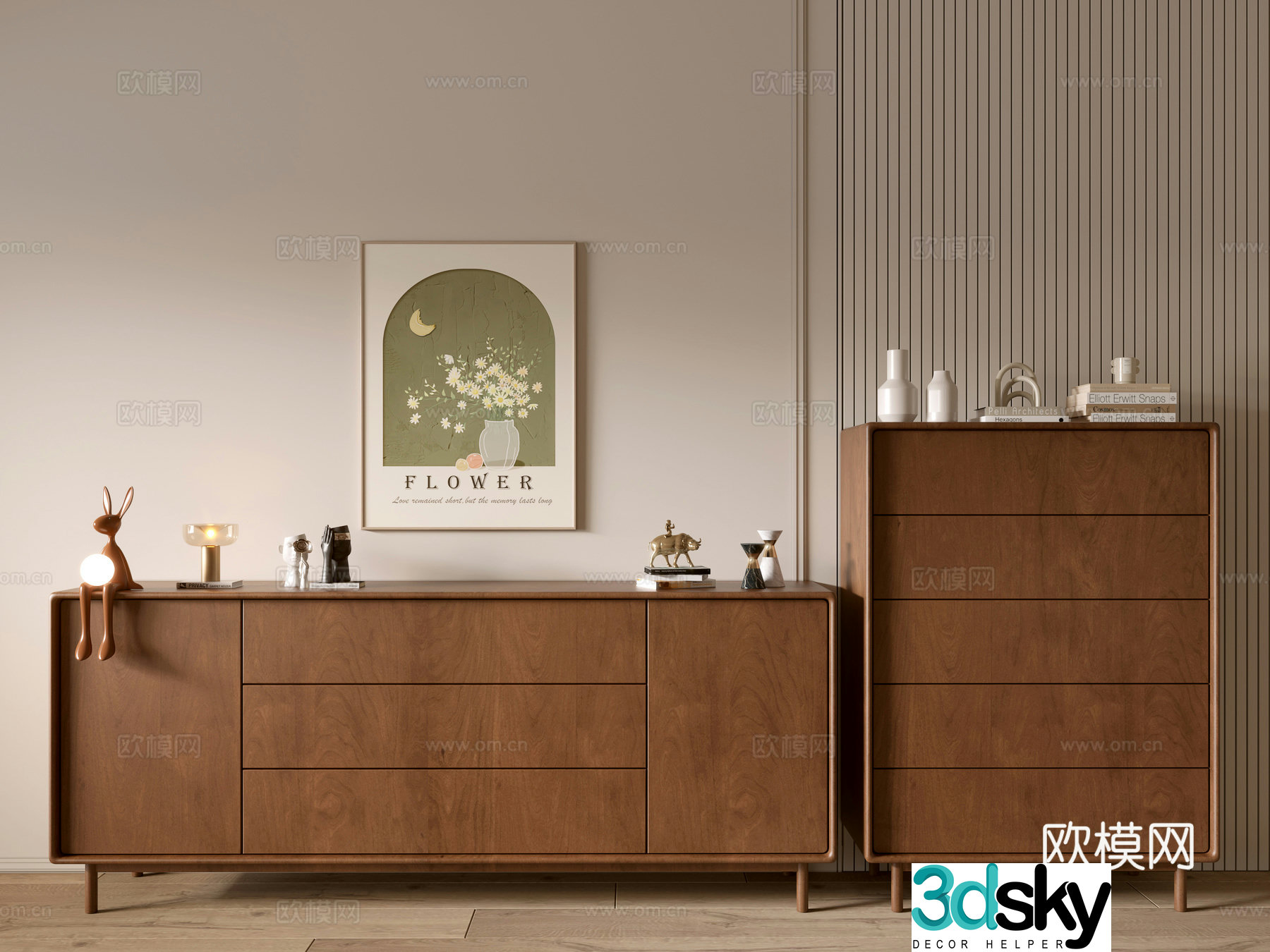 Modern wood grain cabinet minimalist wind cabinet whole cabinet sideboard cabinet balcony cabinet storage cabinet 3d model