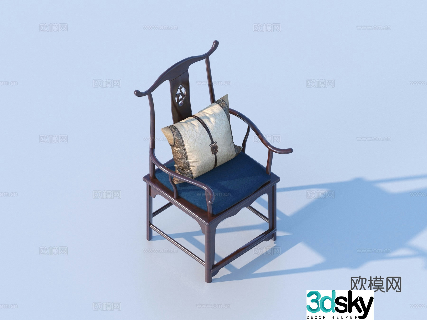 Dining chair Single chair Solid wood chair Desk chair Leisure chair 3d model