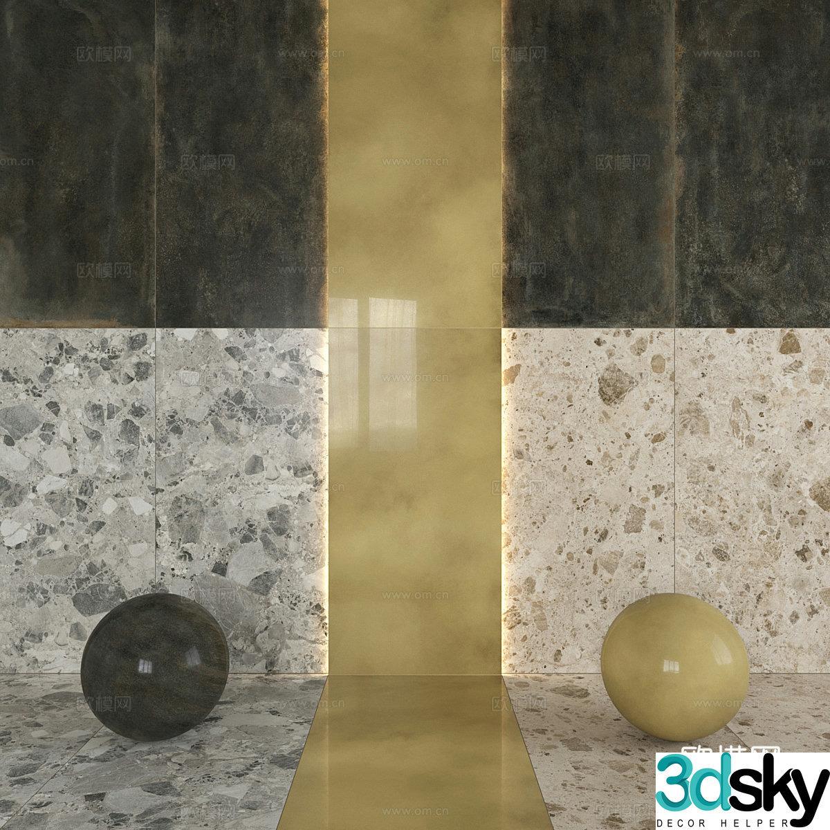 New Chinese style ceramic tile antique tiles 3D model