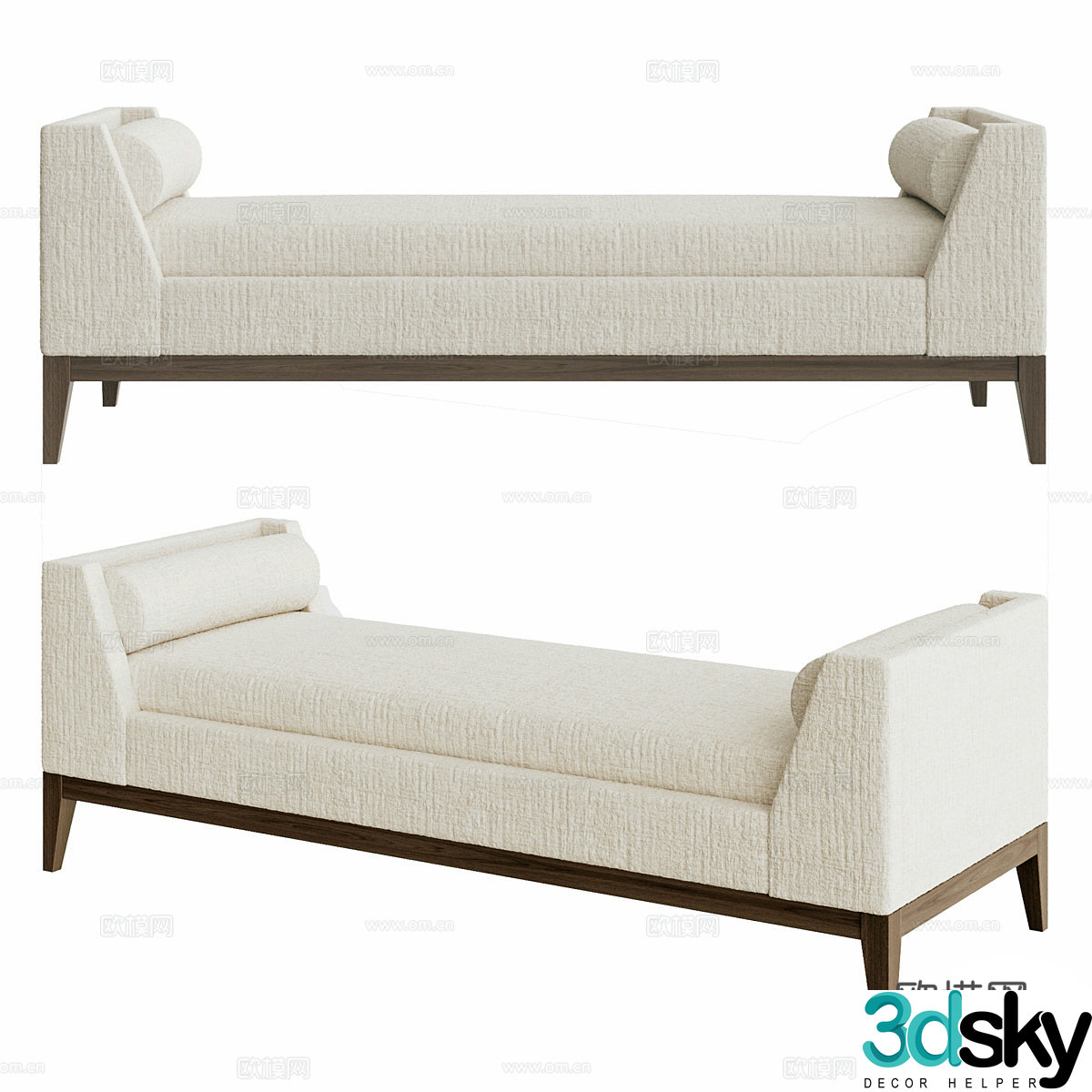 New Chinese style bed bed 3D model