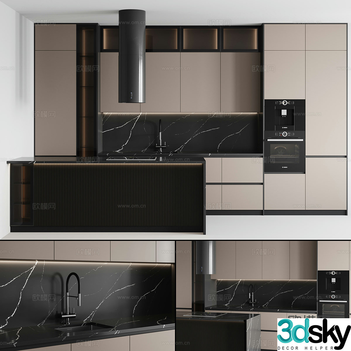 Modern Italian minimalist cabinet 3d model