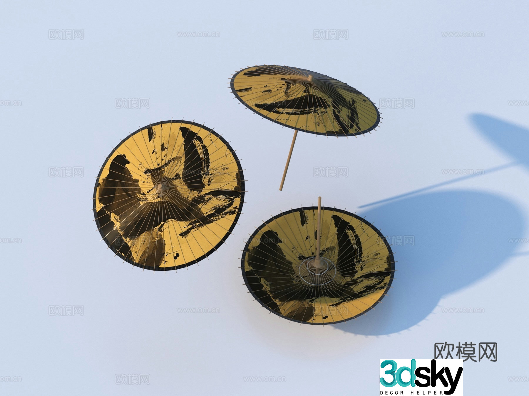 Umbrella Oil paper umbrella Chinese umbrella 3D model