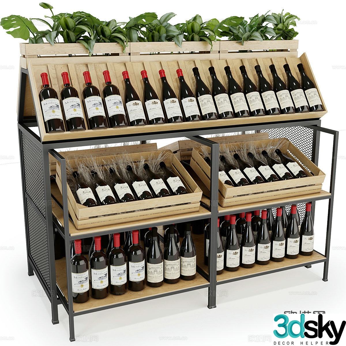 Modern wine rack 3d model