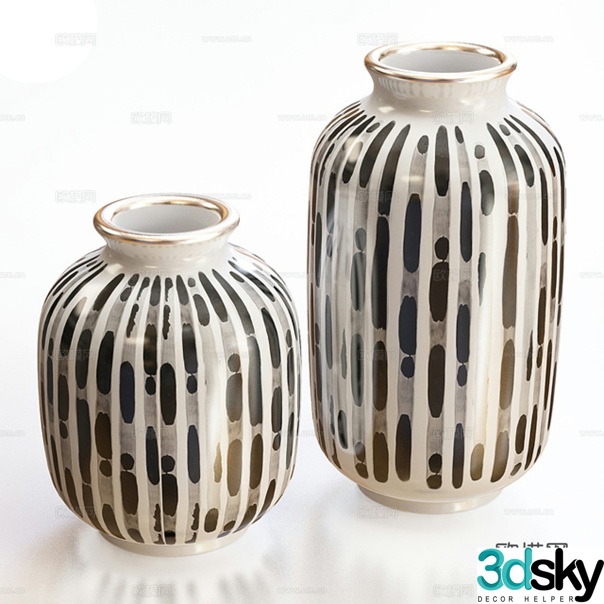 New Chinese ceramic pot 3D model