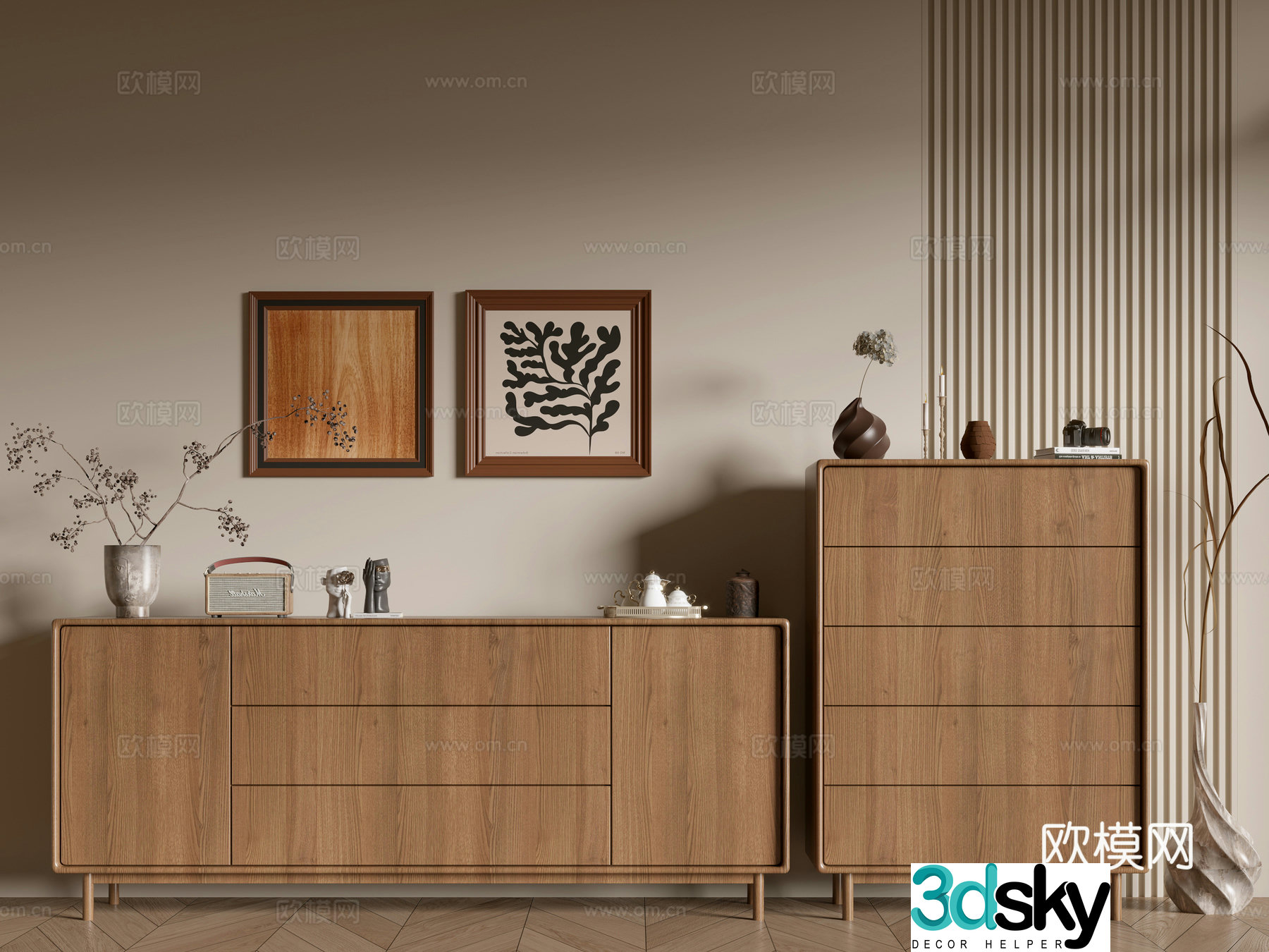 Modern wood grain cabinet minimalist wind cabinet whole cabinet sideboard cabinet balcony cabinet storage cabinet 3d model