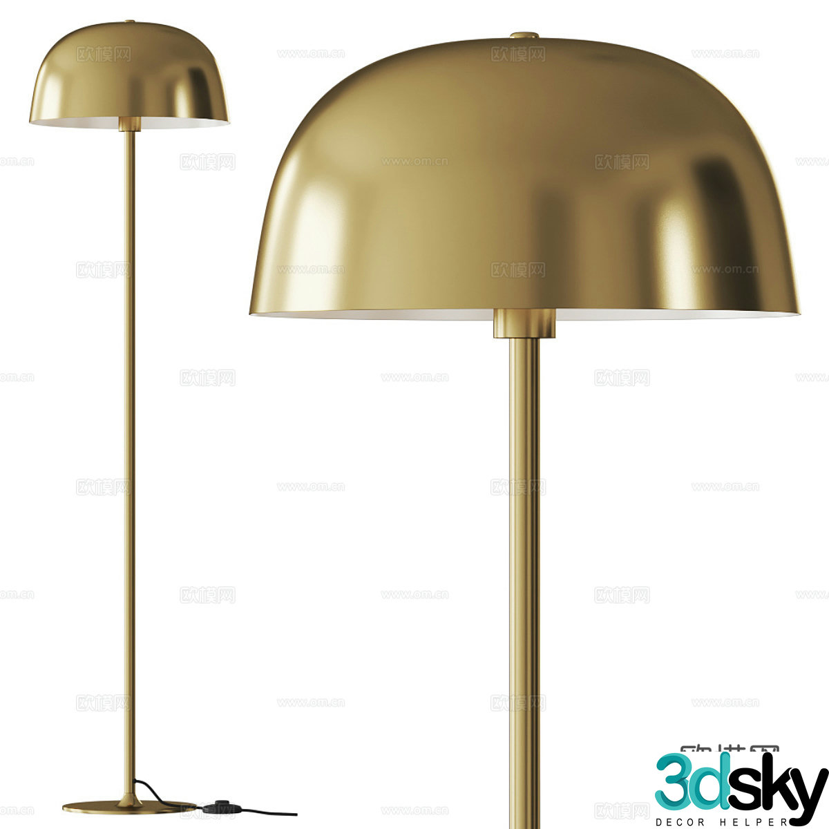 Modern Italian light luxury floor lamp 3D model