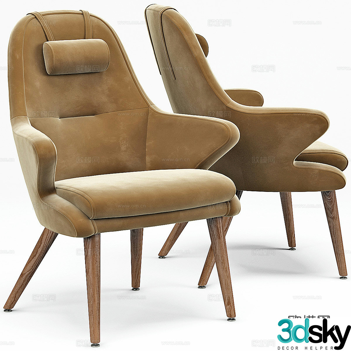 New Chinese casual chair 3D model