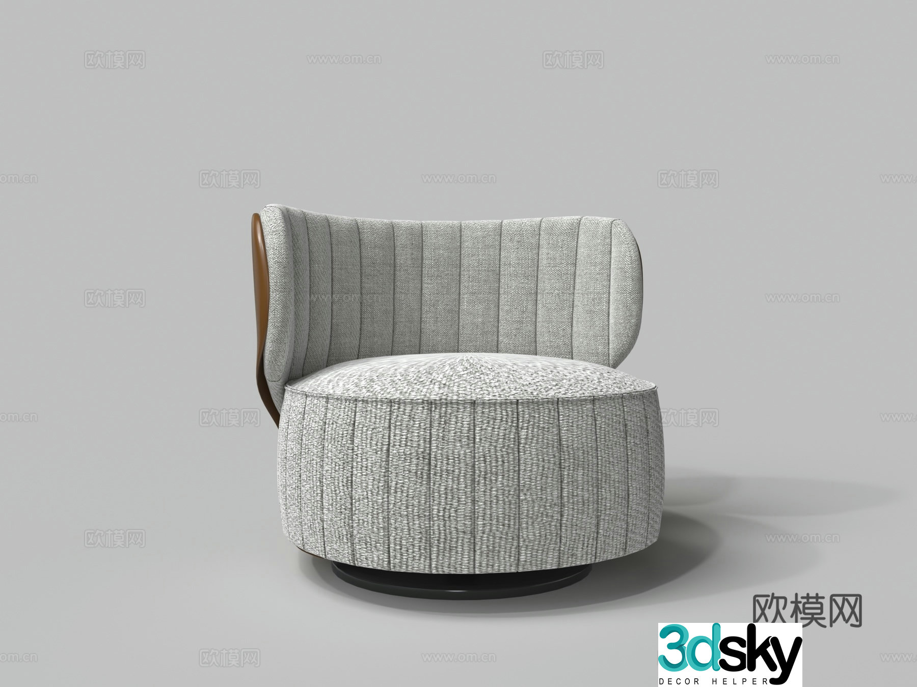 Modern single fabric sofa 3d model