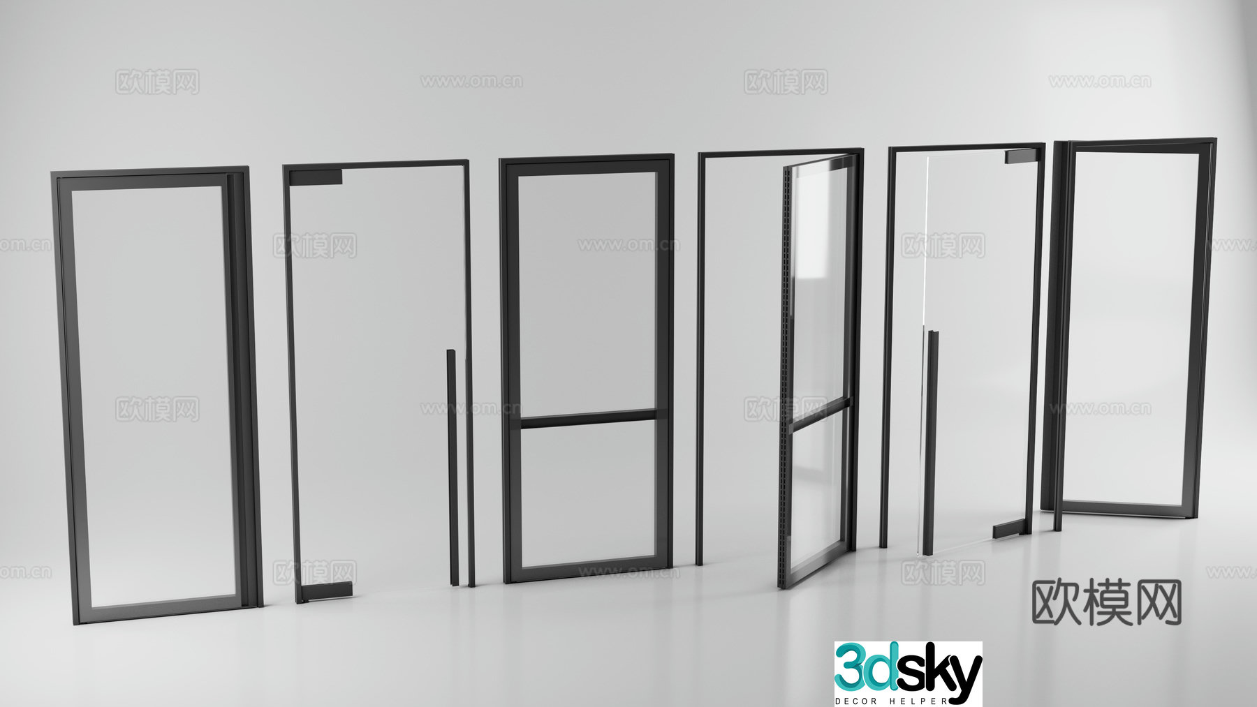 Sliding door Glass door 3d model