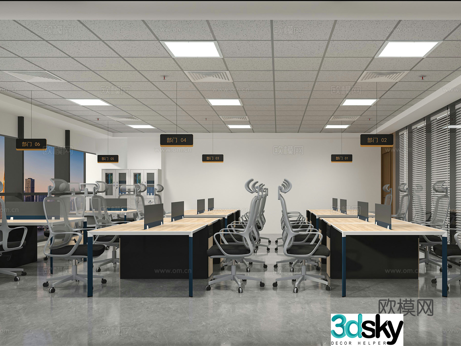 Modern office area 3d model