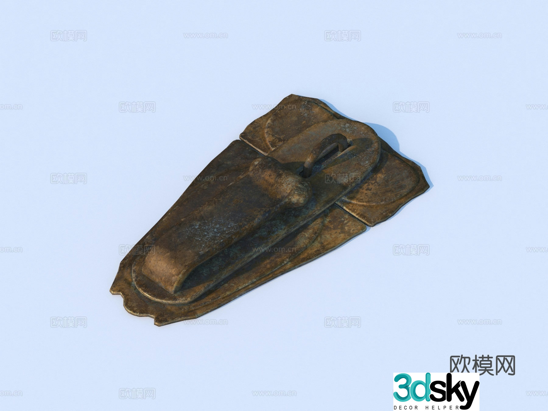 Hinge lock piece hardware parts 3D model