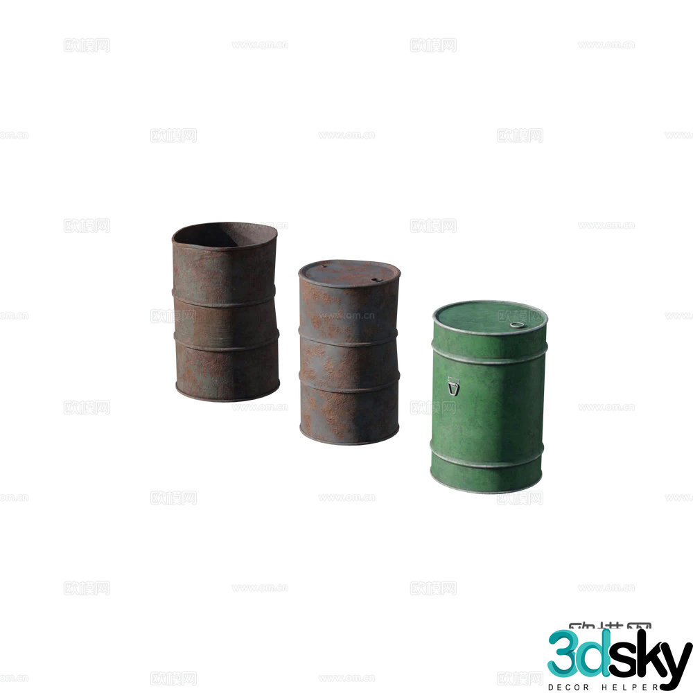 Oil barrel iron barrel water barrel iron barrel 3d model
