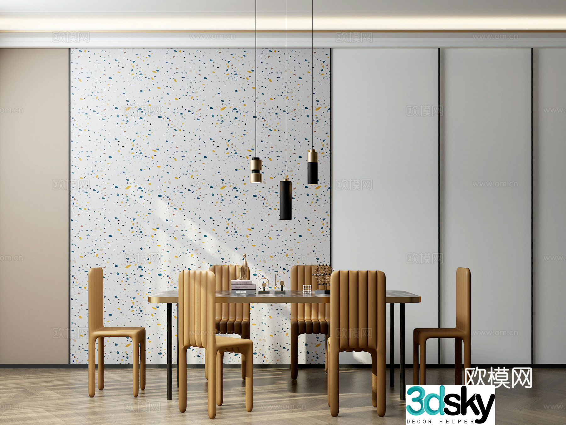Modern restaurant restaurant dining room table and chair combination chair leisure chair 201413d model