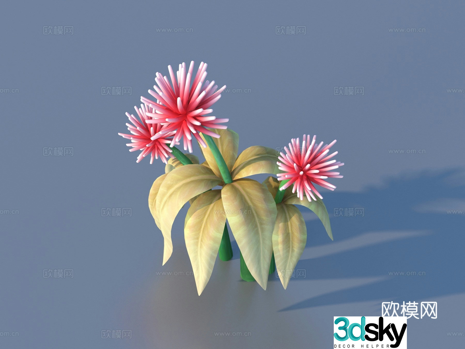 Cartoon Plants Shrub Flowers and Plants 3d Model