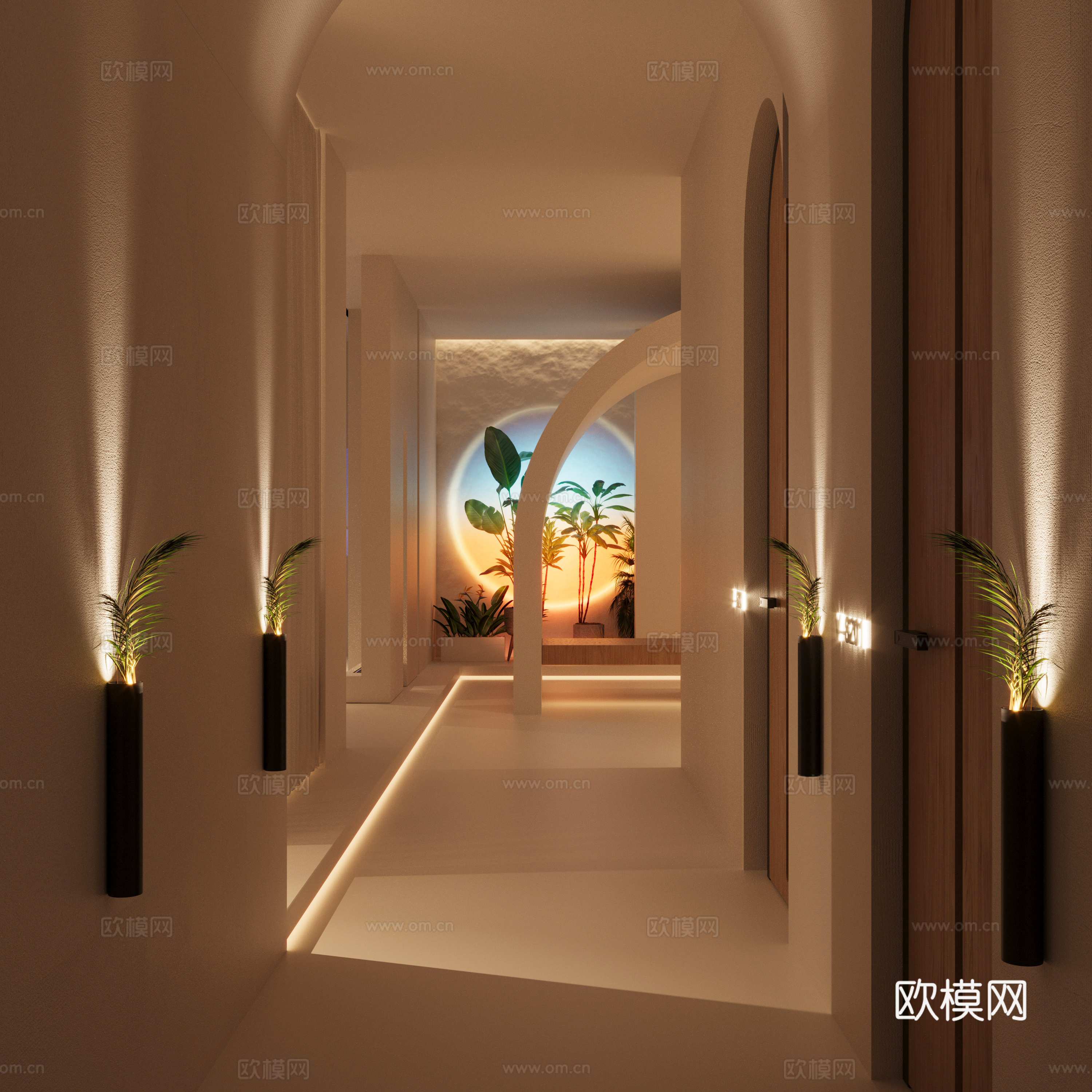 Wasabi wind aisle amenity lights reception desk beauty salon rest area 3d model 3d model