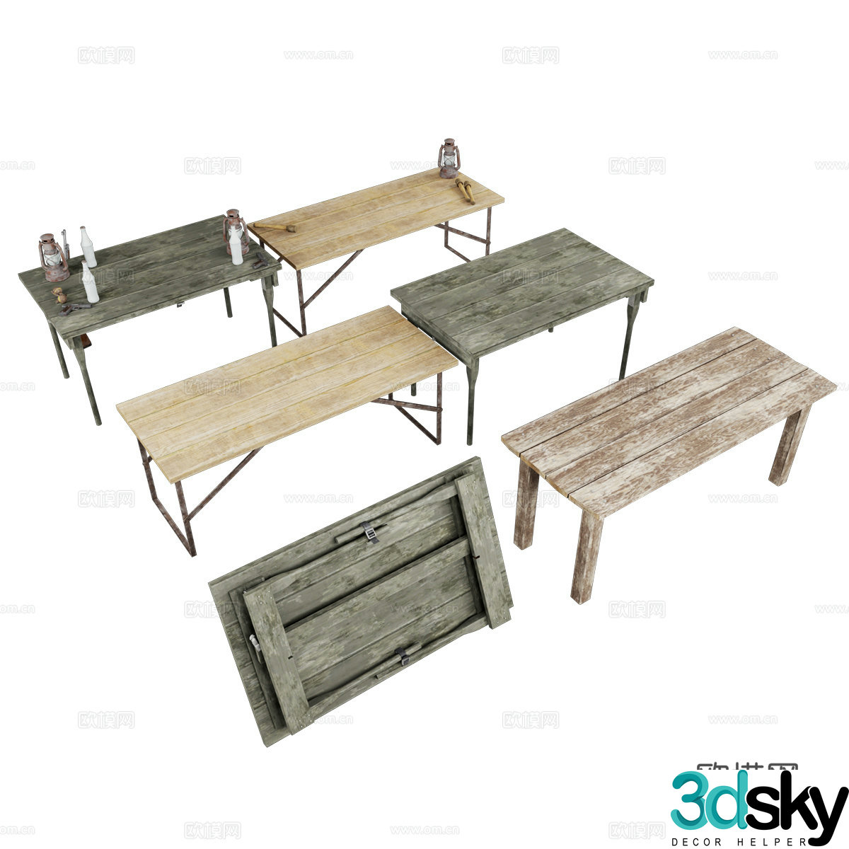 Outdoor folding table Outdoor table 3d model