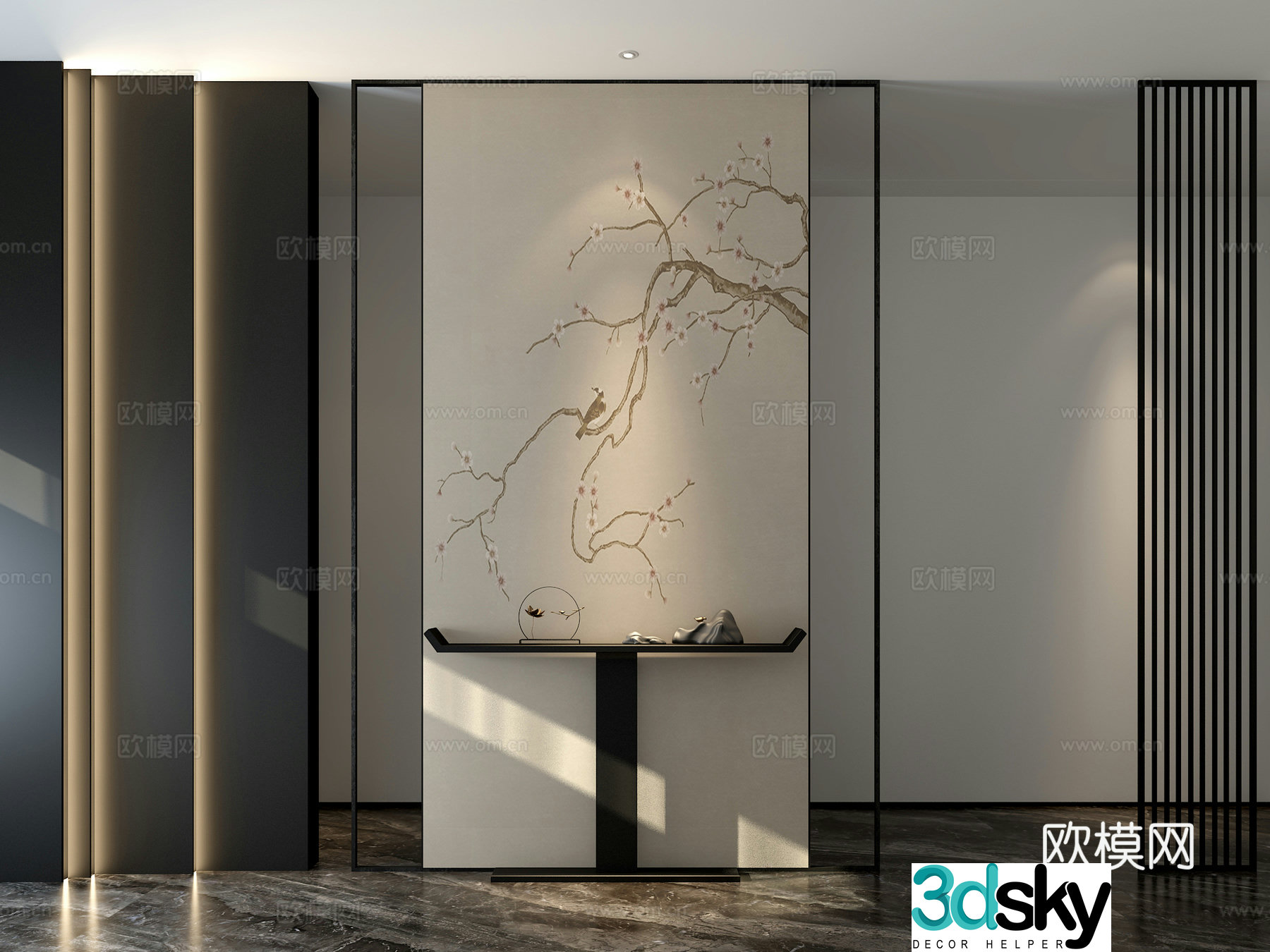New Chinese style entrance 3D model