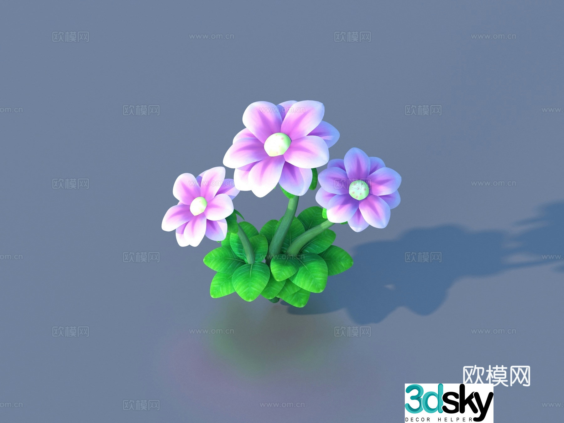 Cartoon Plants Shrub Flowers and Plants 3d Model